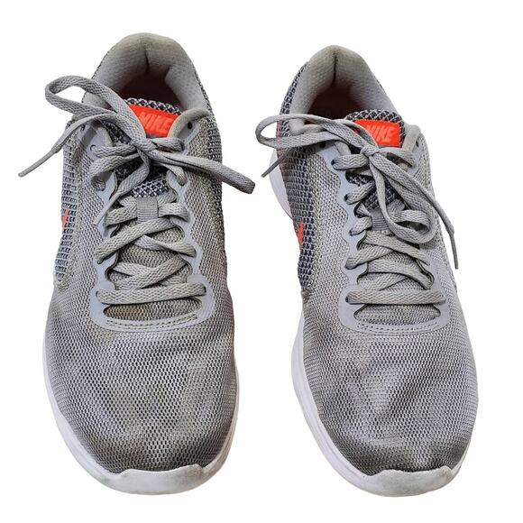 Nike | Revolution 3 Wolf Gray / Hyper Orange Ankle-High Running Shoe Sneaker - Picture 2 of 12